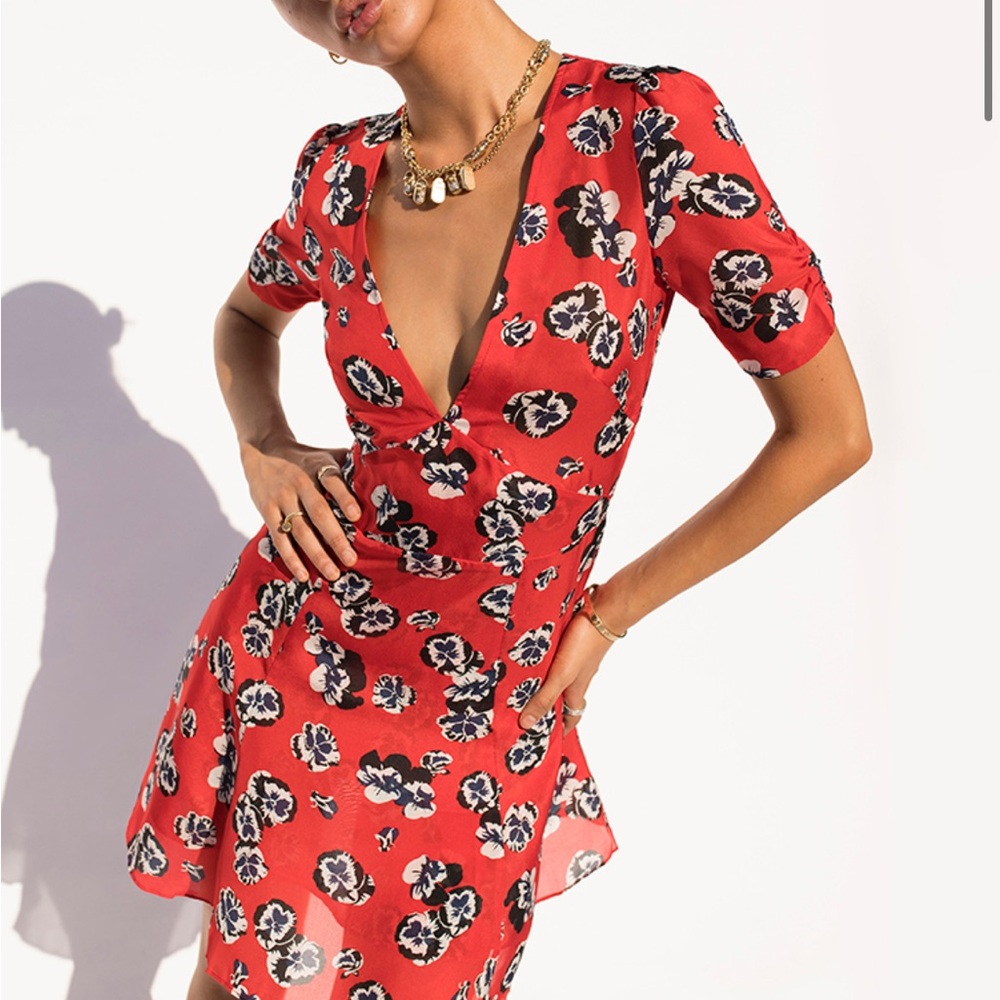 Realisation Par Red Floral Mini Dress